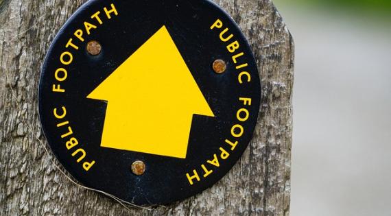 Public footpath sign