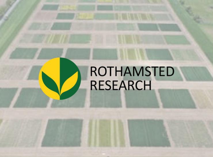 LSRE aerial photo overlaid with Rothamsted Research logo